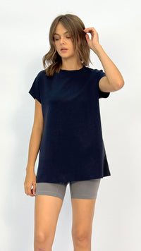 Navy Longline Athletic T‑Shirt