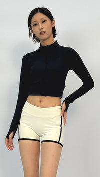 Black Cropped Yoga Jacket