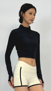 Black Cropped Yoga Jacket