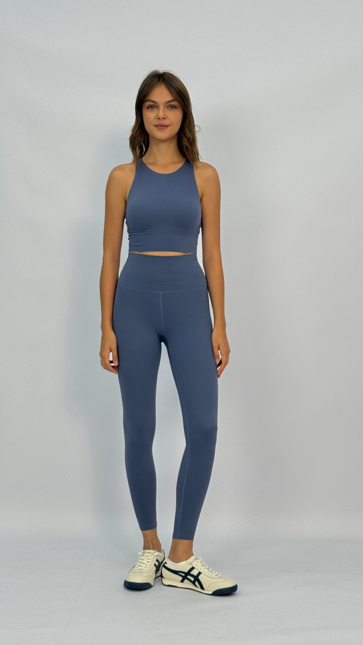 Krista Slate Blue High Waisted Leggings