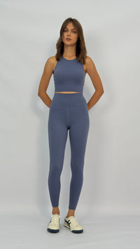 Krista Slate Blue High Waisted Leggings