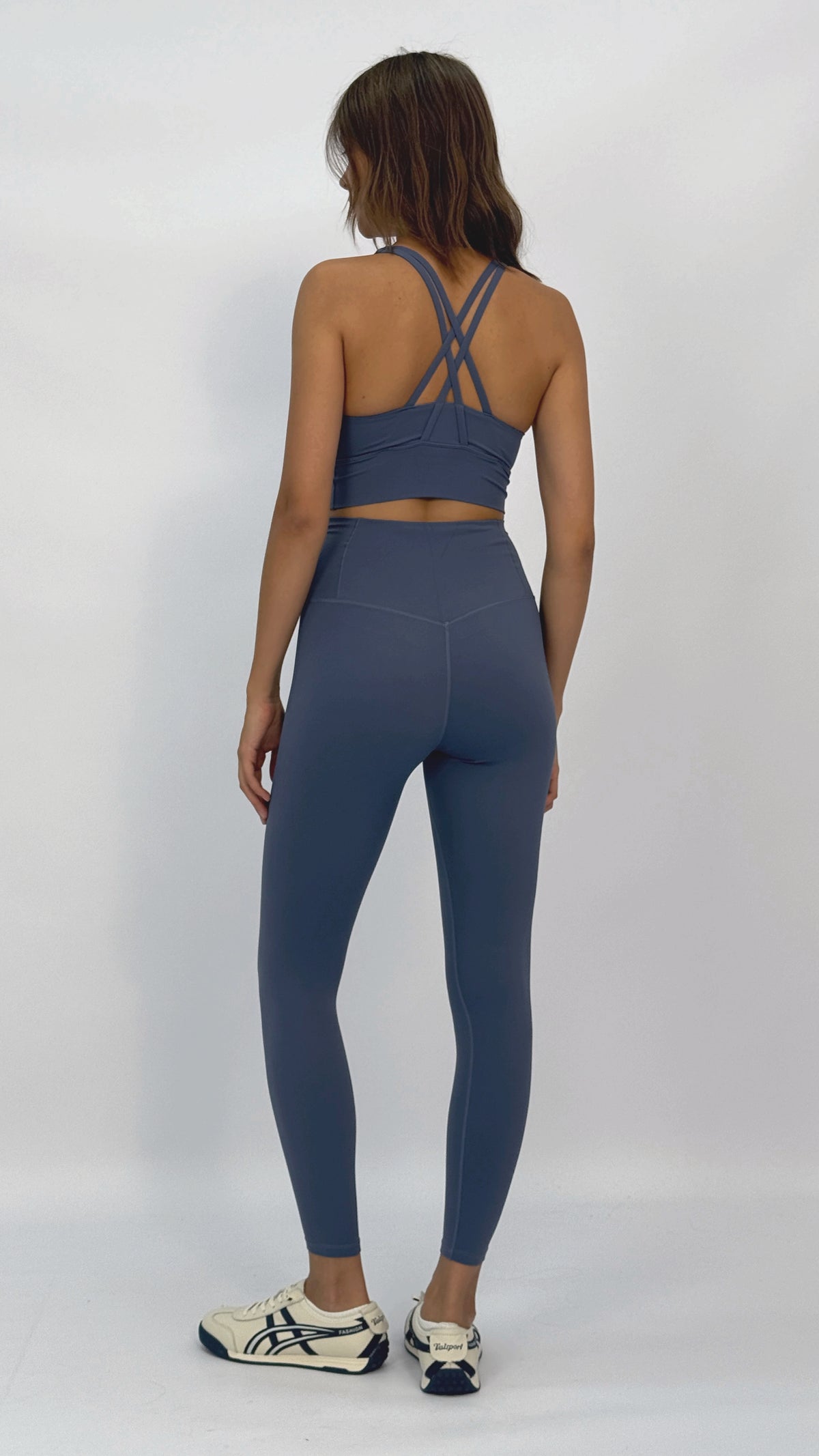 Krista Slate Blue High Waisted Leggings