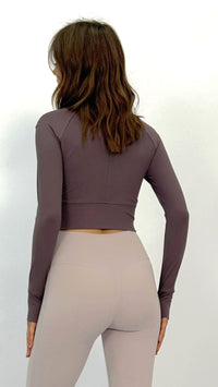 Plum Cropped Yoga Jacket