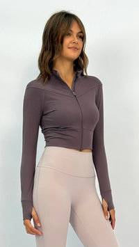 Plum Cropped Yoga Jacket