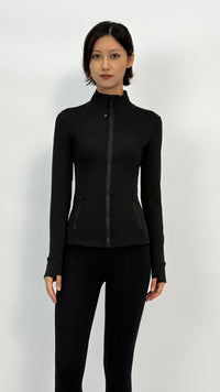 Black Slim Contour Yoga Jacket