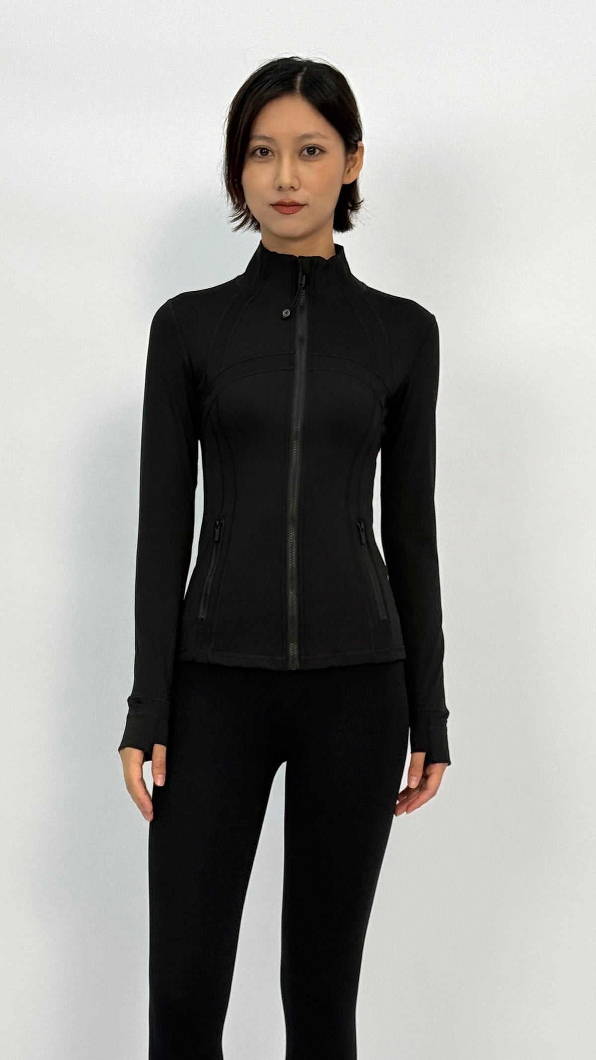 Black Slim Contour Yoga Jacket