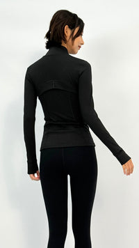 Black Slim Contour Yoga Jacket