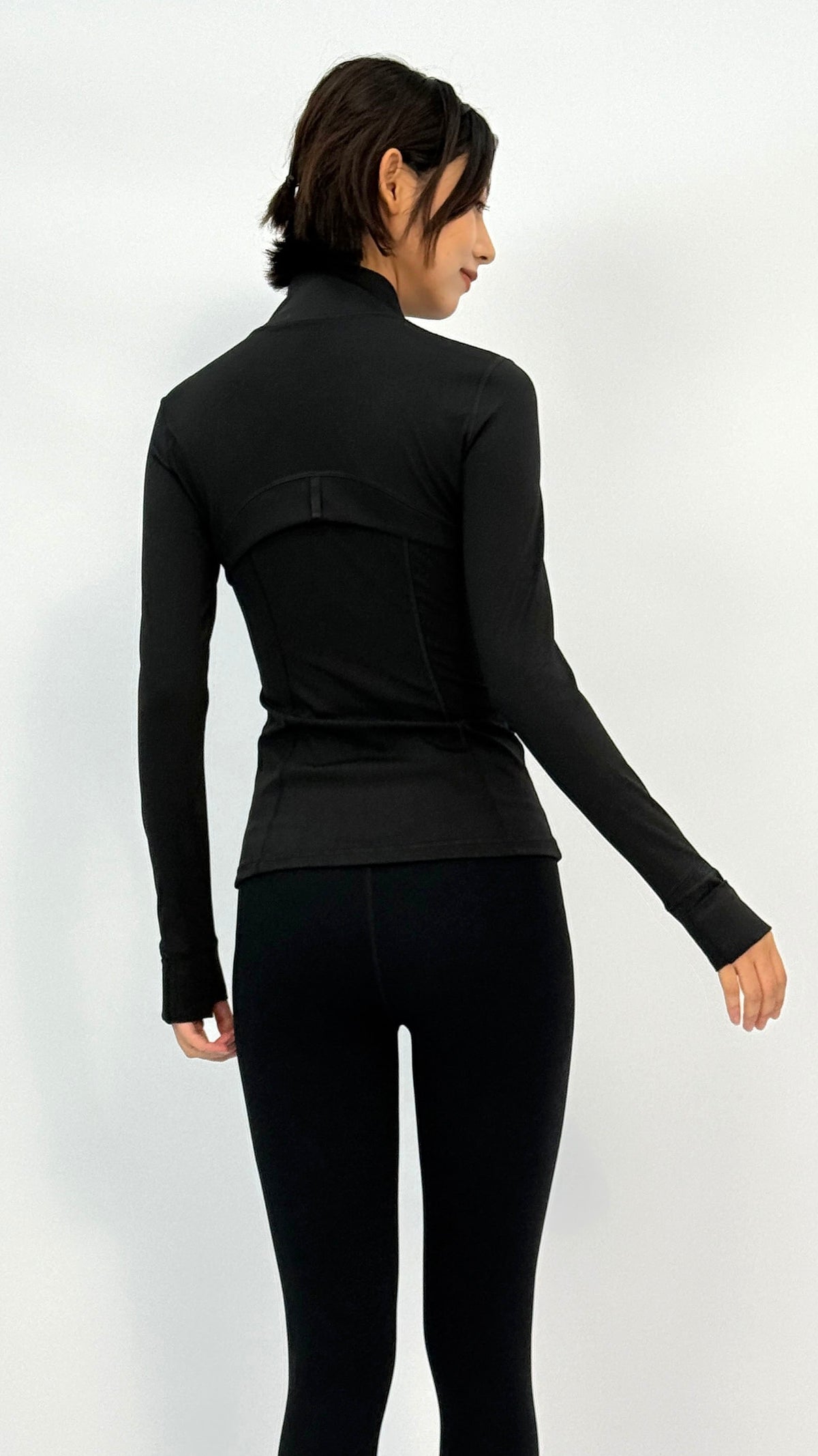Black Slim Contour Yoga Jacket
