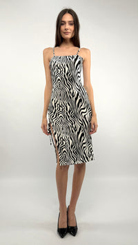 Zebra Print Midi Dress