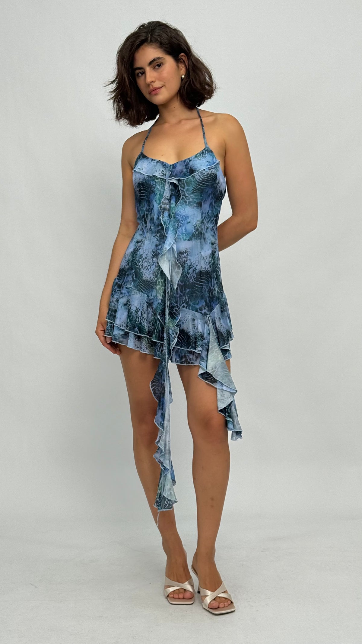 Trinity Animal Print Ruffle Dress