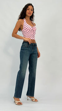Margot Mid Waist Straight Leg Jeans