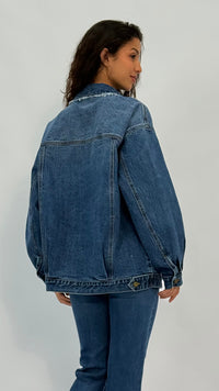 Macie Oversized Medium Vintage Wash Denim Jacket
