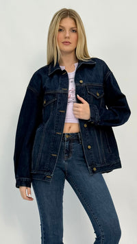 Macie Oversized Dark Wash Denim Jacket