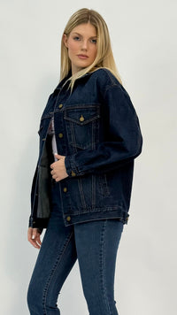 Macie Oversized Dark Wash Denim Jacket