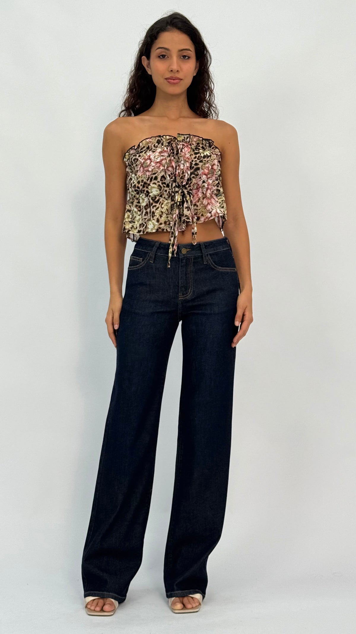 Marcie Mid-Rise Wide Leg Jeans