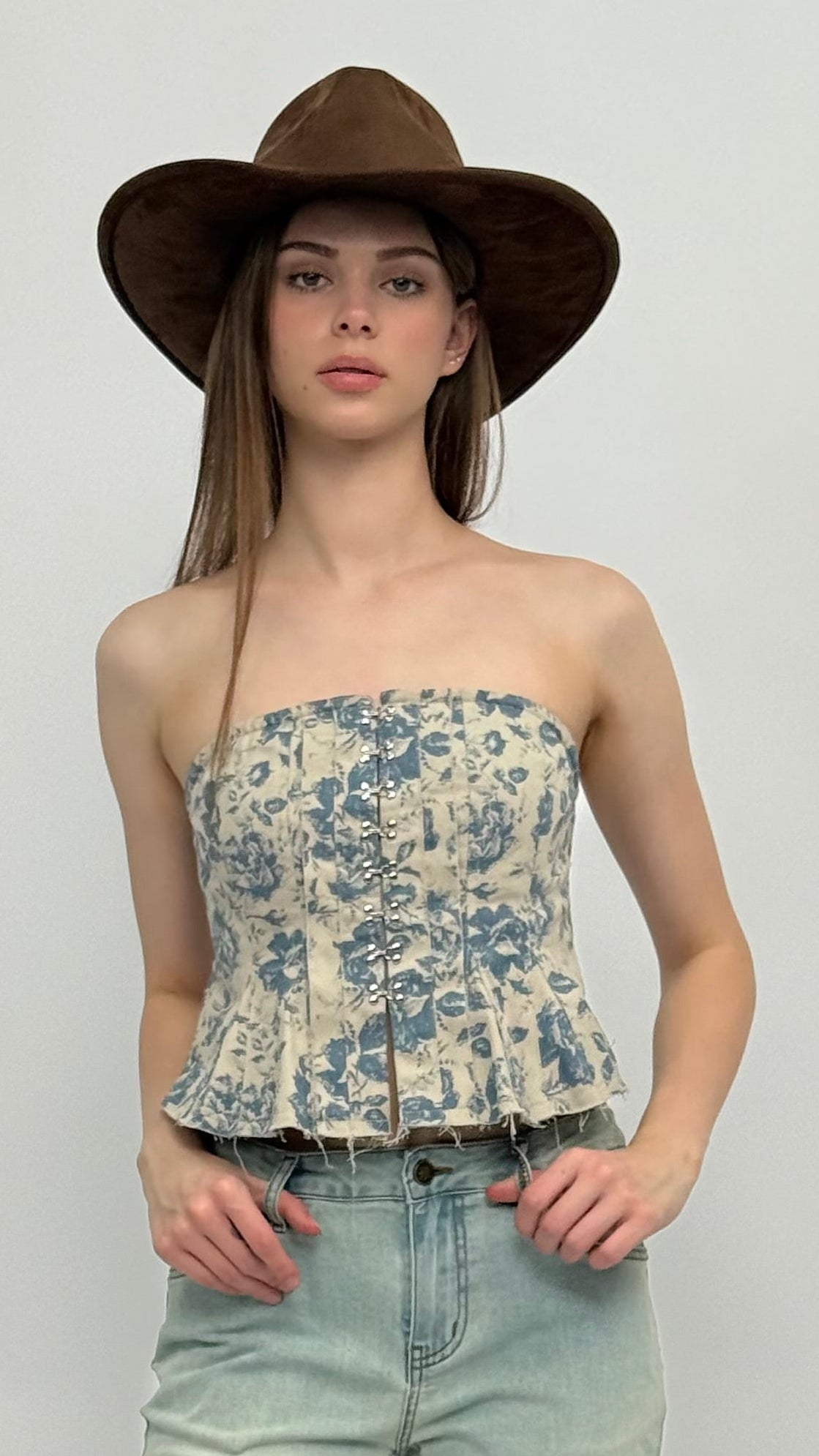Rosanne Denim Peplum Top