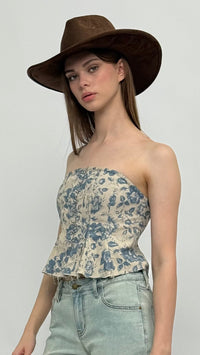 Rosanne Denim Peplum Top