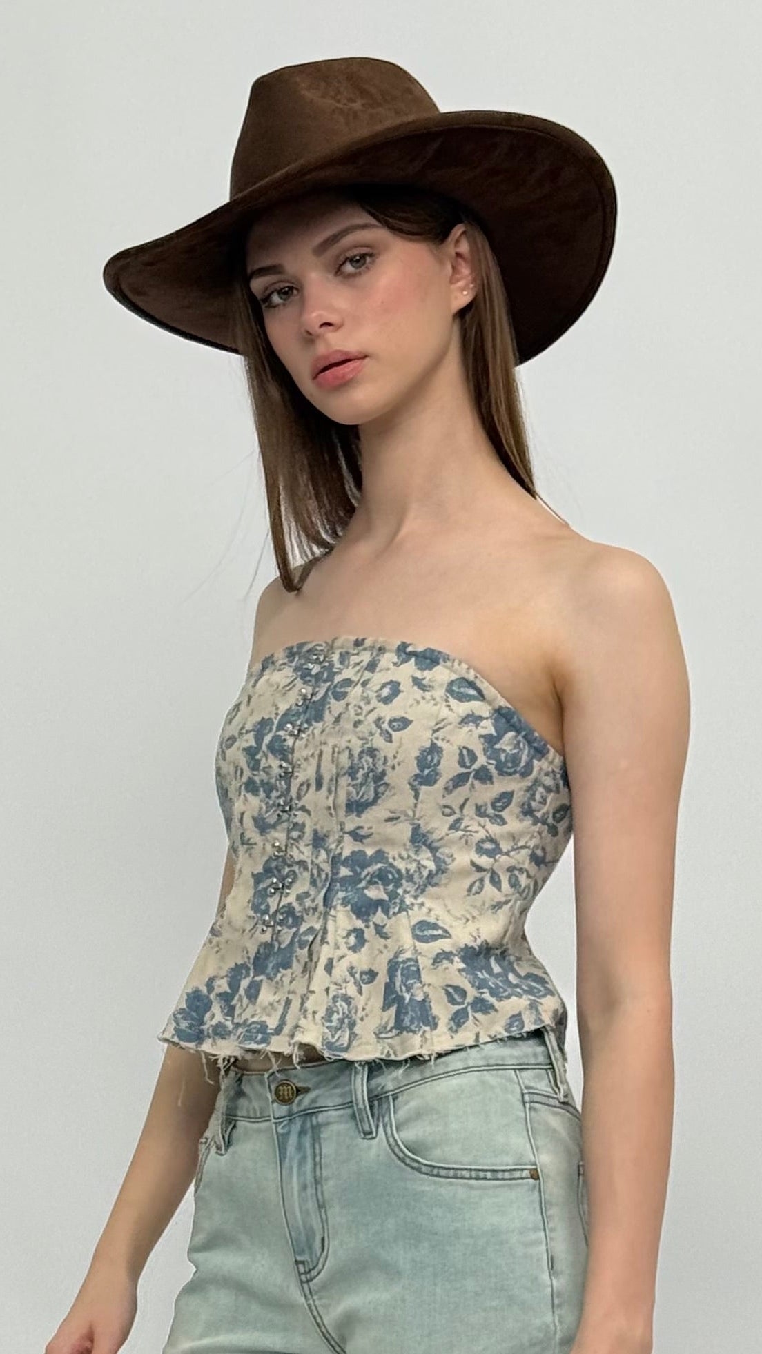 Rosanne Denim Peplum Top