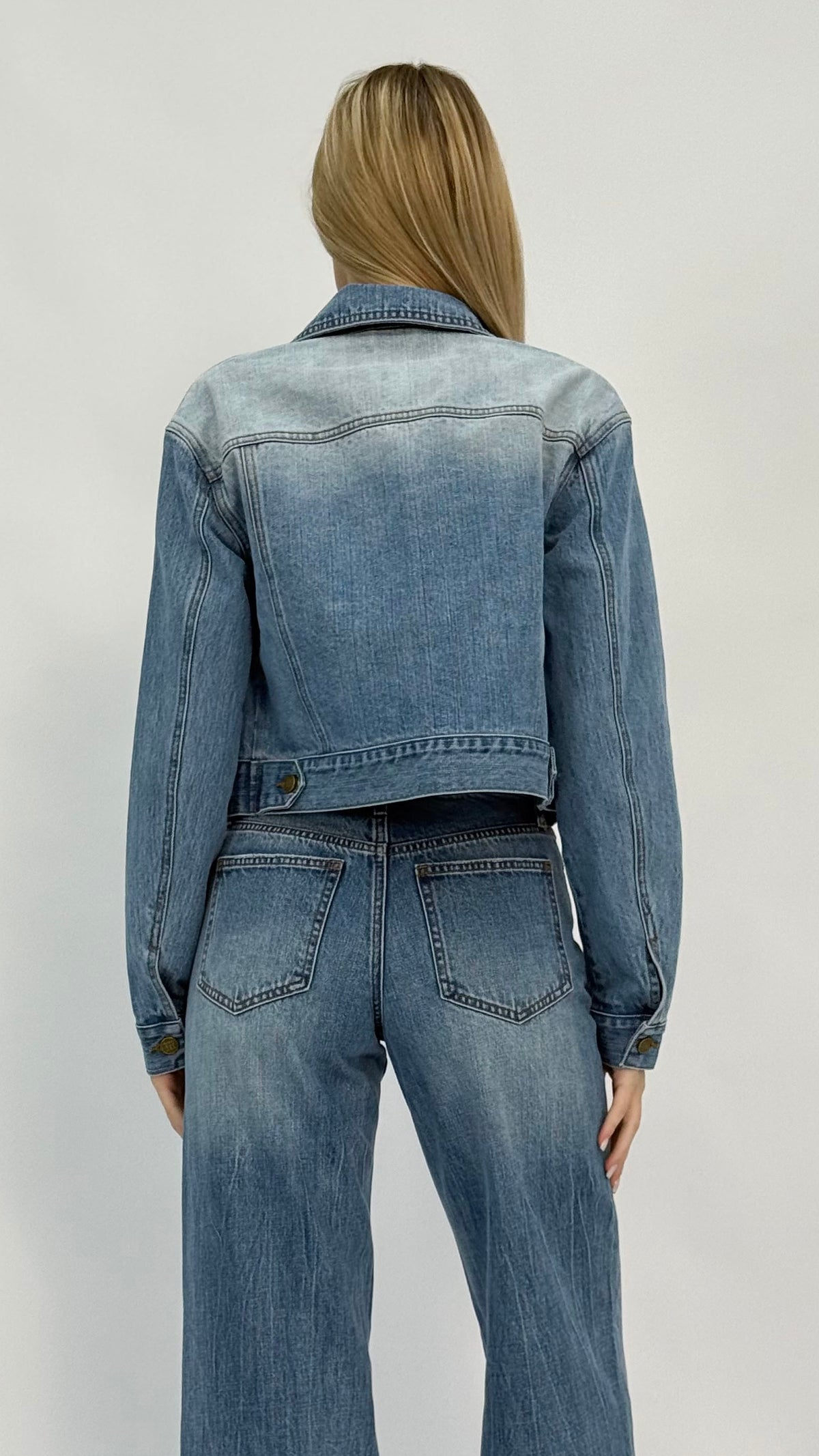 Cassie Light Wash Cropped Denim Jacket