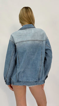 Macie Oversized Light Vintage Wash Denim Jacket