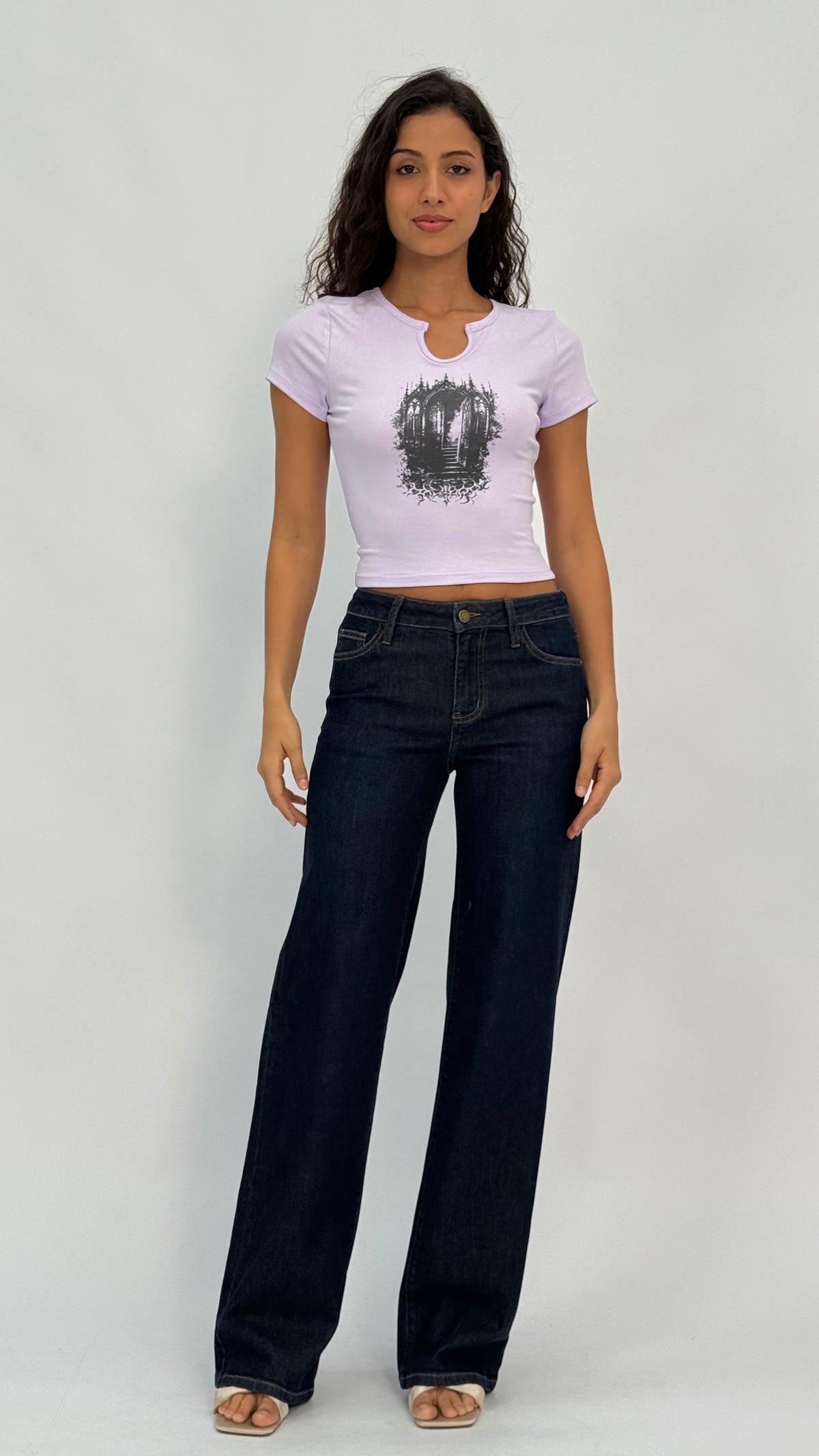 Nina Mid-Rise Dark Jeans