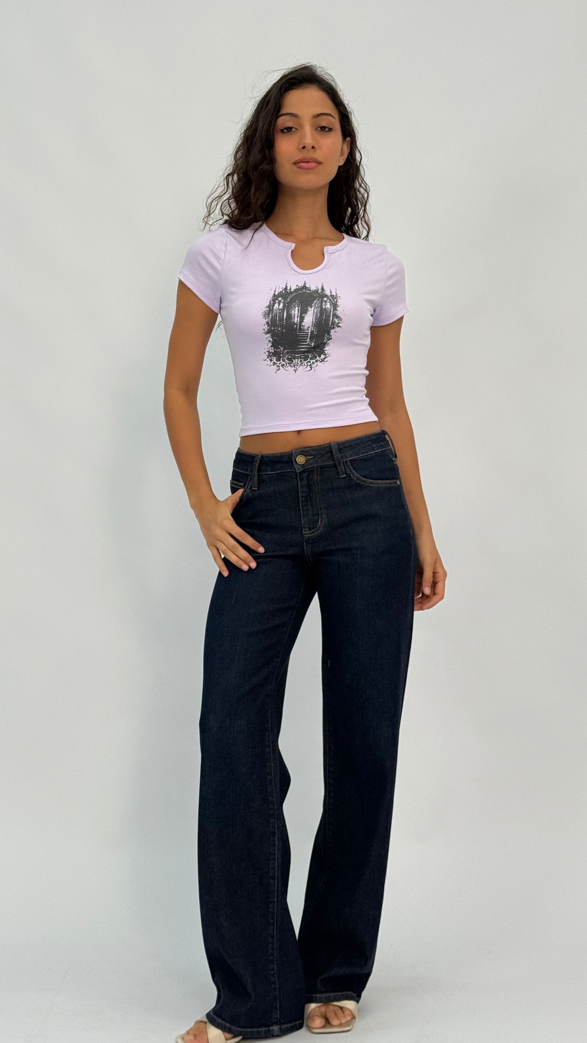 Nina Mid-Rise Dark Jeans
