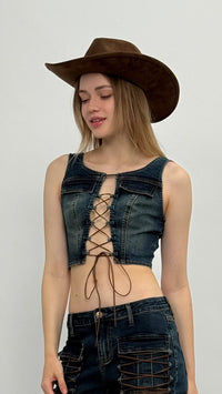 Jordy Denim Lace Up Set