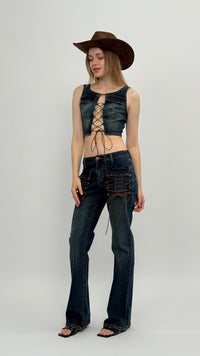 Jordy Denim Lace Up Jeans