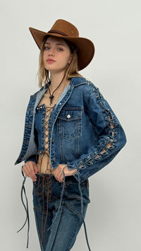 Bailey Lace Up Denim Jacket