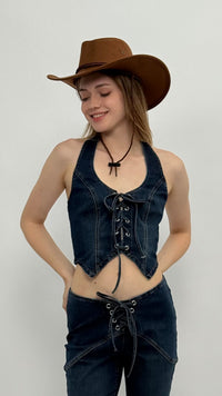 Cierra Lace-Up Halter Top