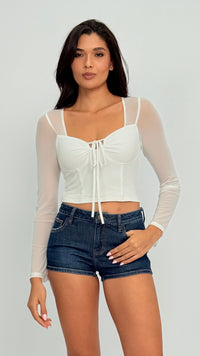 Kenzie Long Sleeve Bustier Top