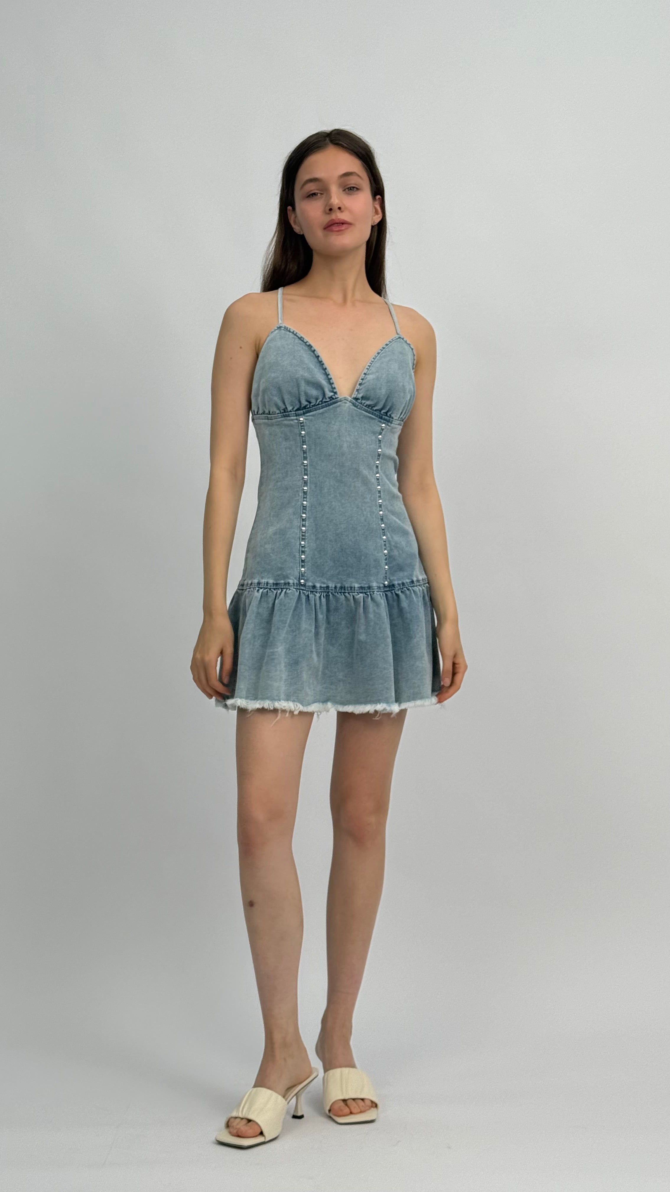 Bonnie Stud Denim Dress