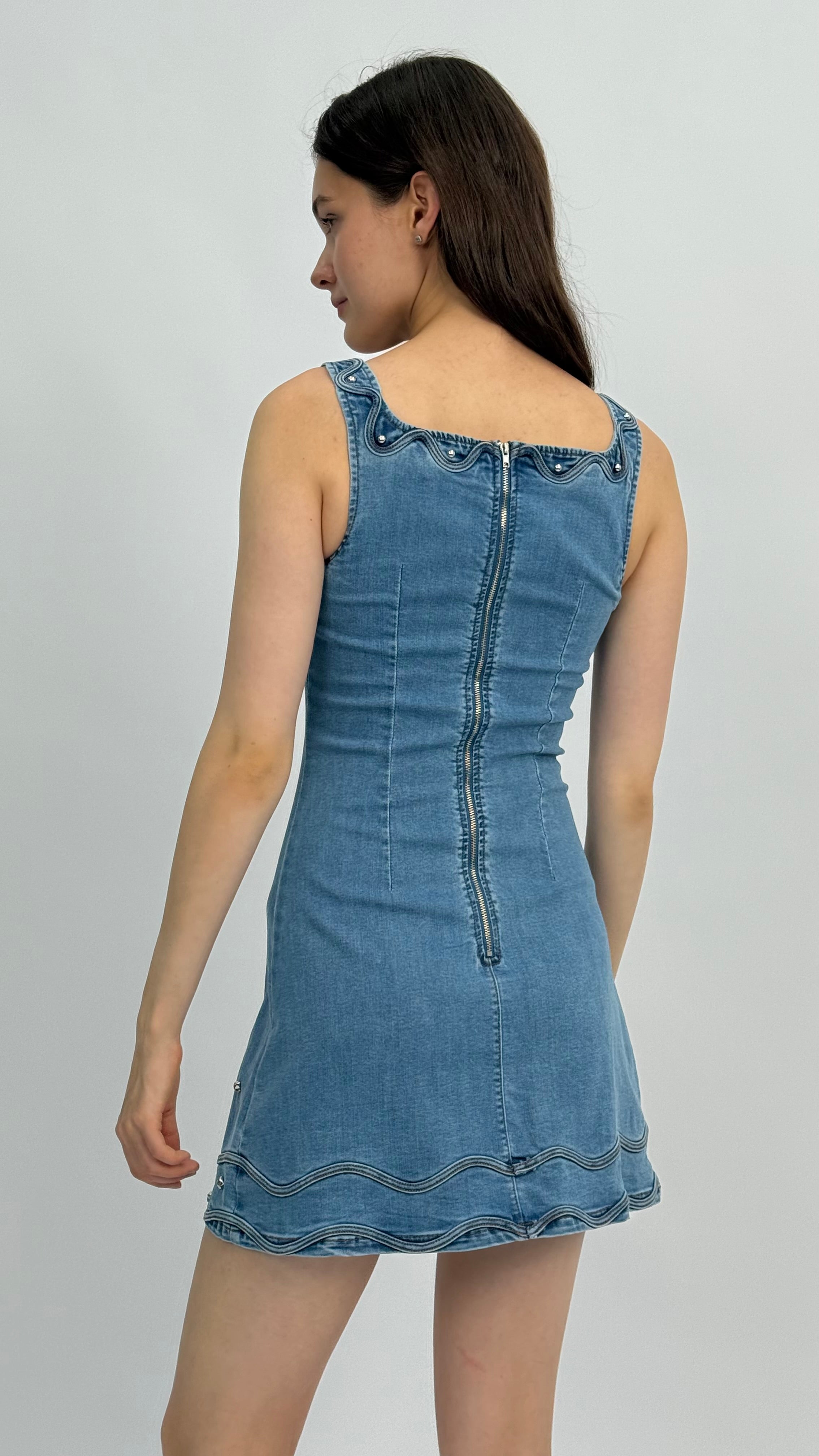 Callie Embellished Denim Dress