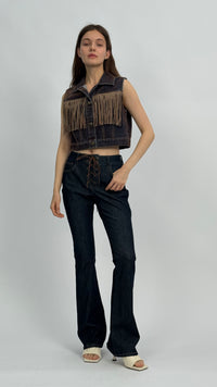 Destiny Lace-Up Dark Wash Denim