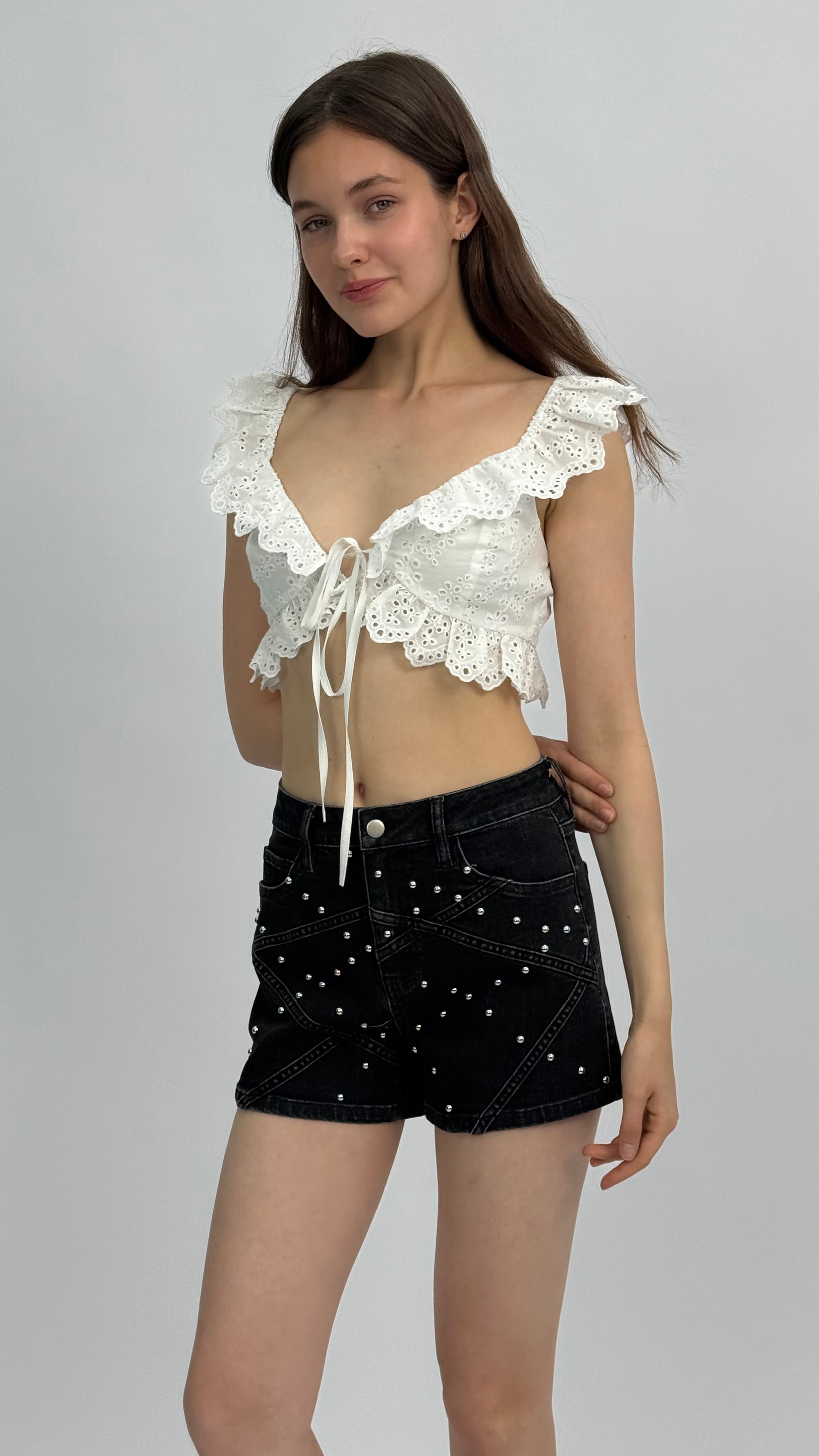 Bailey Studded Denim Short