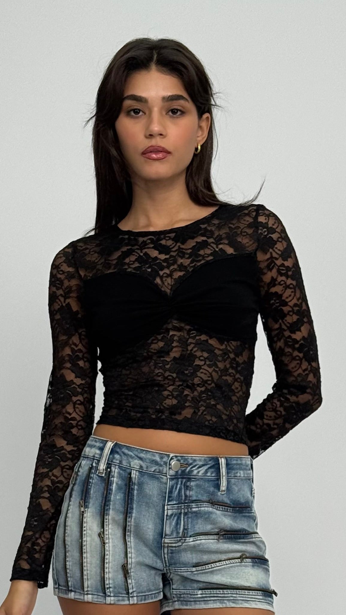 Gia Black Lace Top