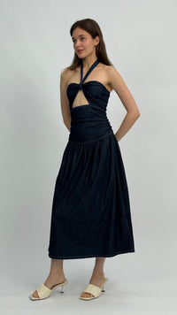 Esther Denim Halter Dress