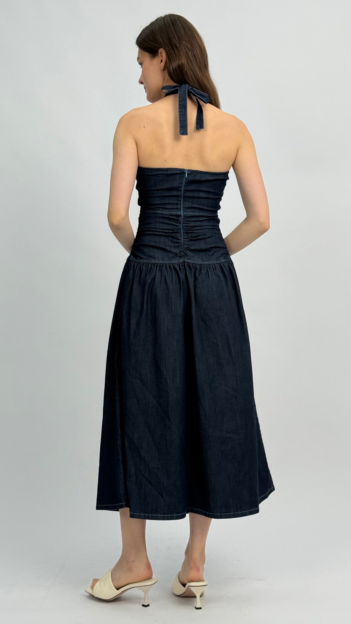 Esther Denim Halter Dress
