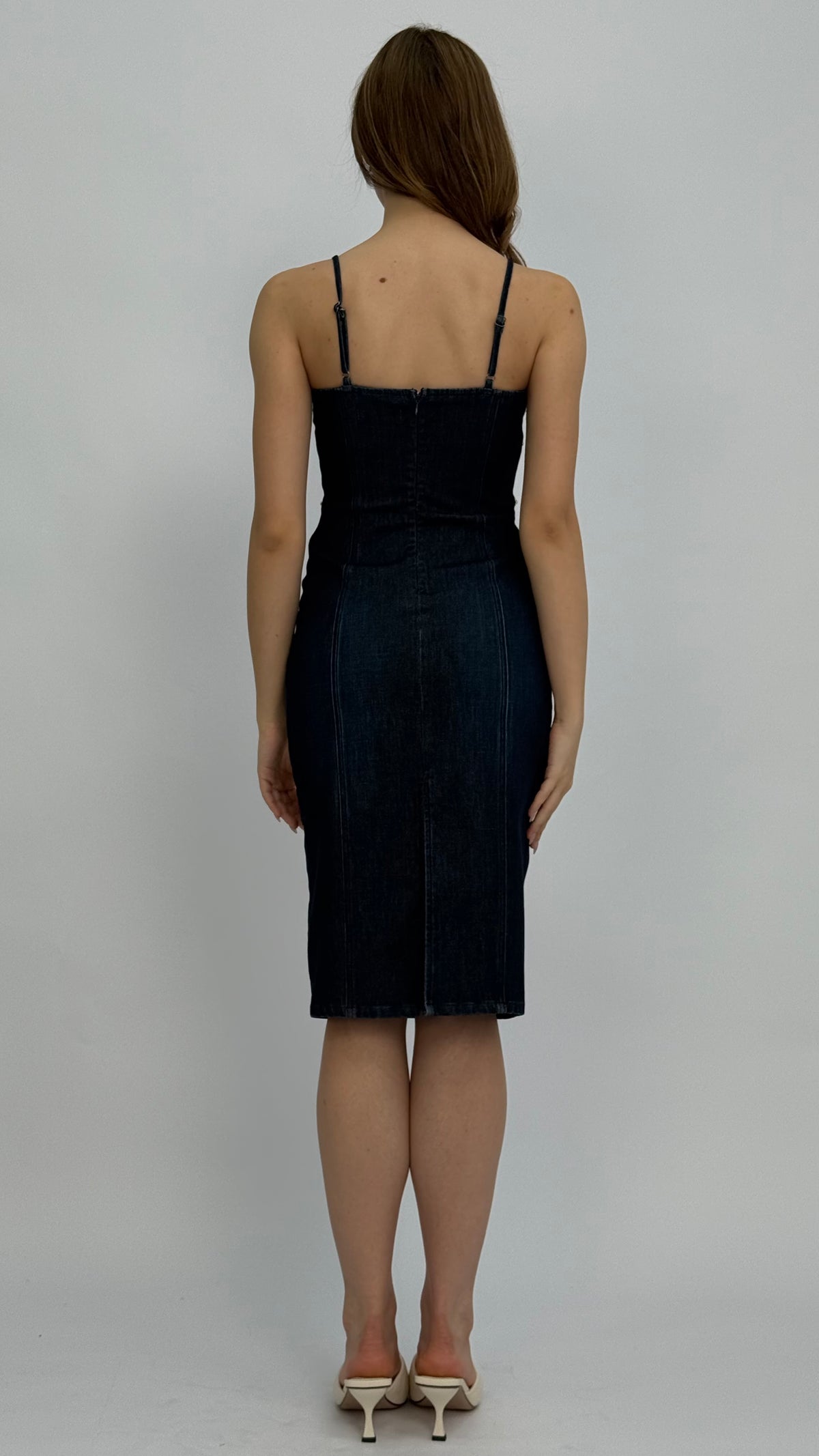 Sam Studded Denim Midi Dress