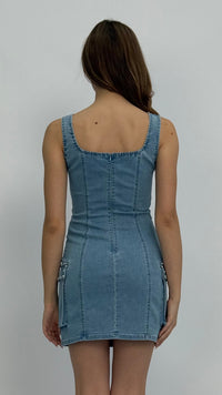 Studded Cargo Denim Dress