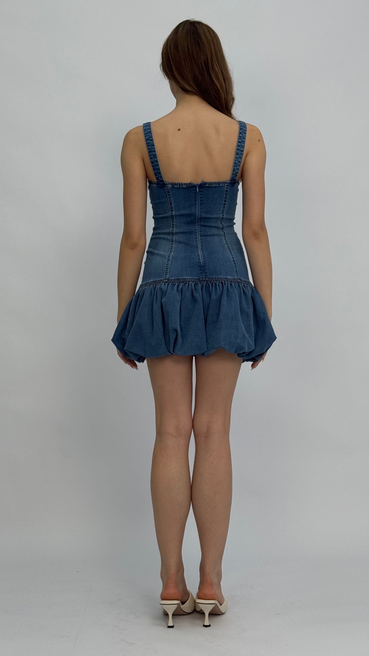 Sophie Denim Bubble Mini Dress