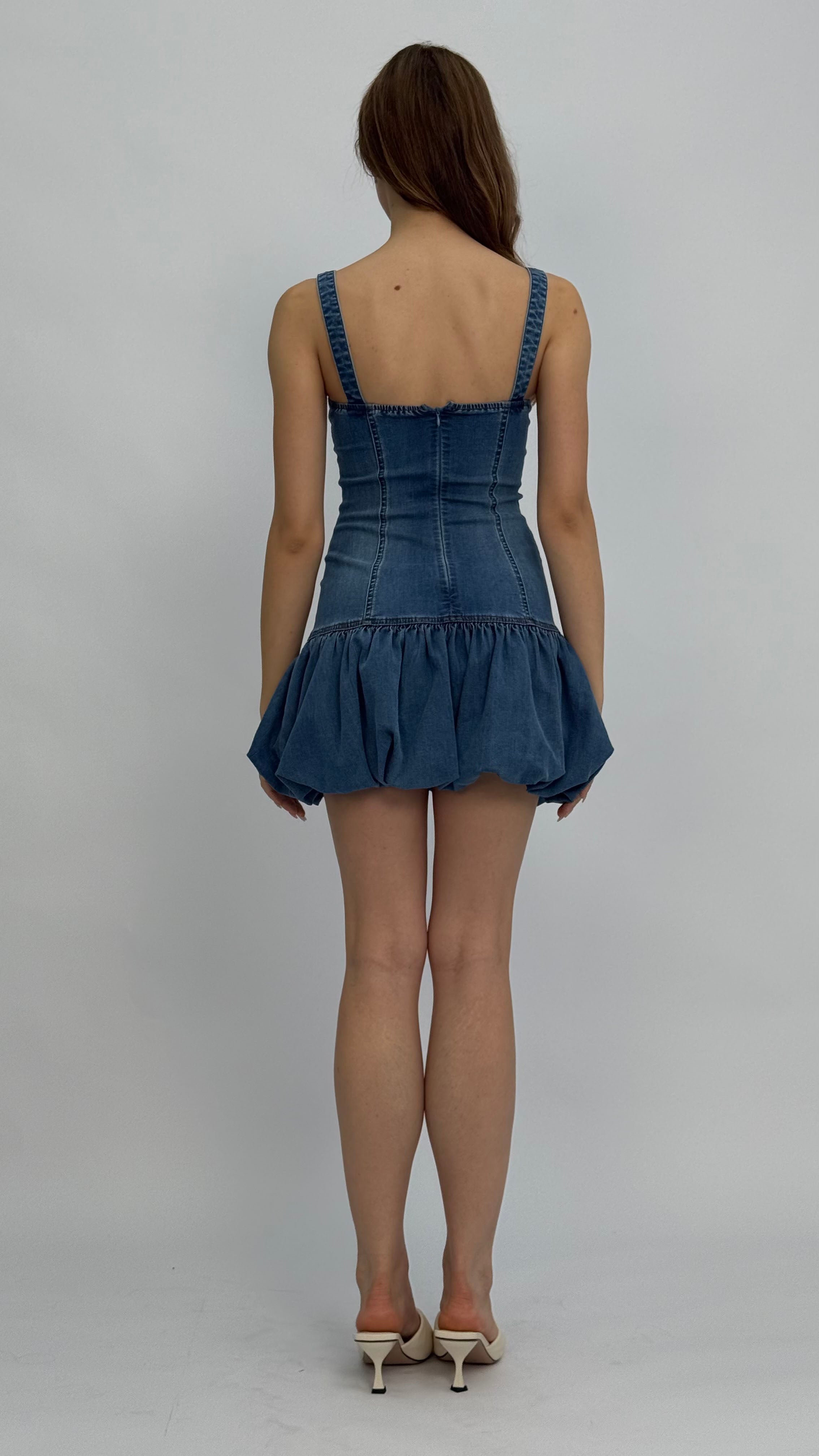 Sophie Denim Bubble Mini Dress