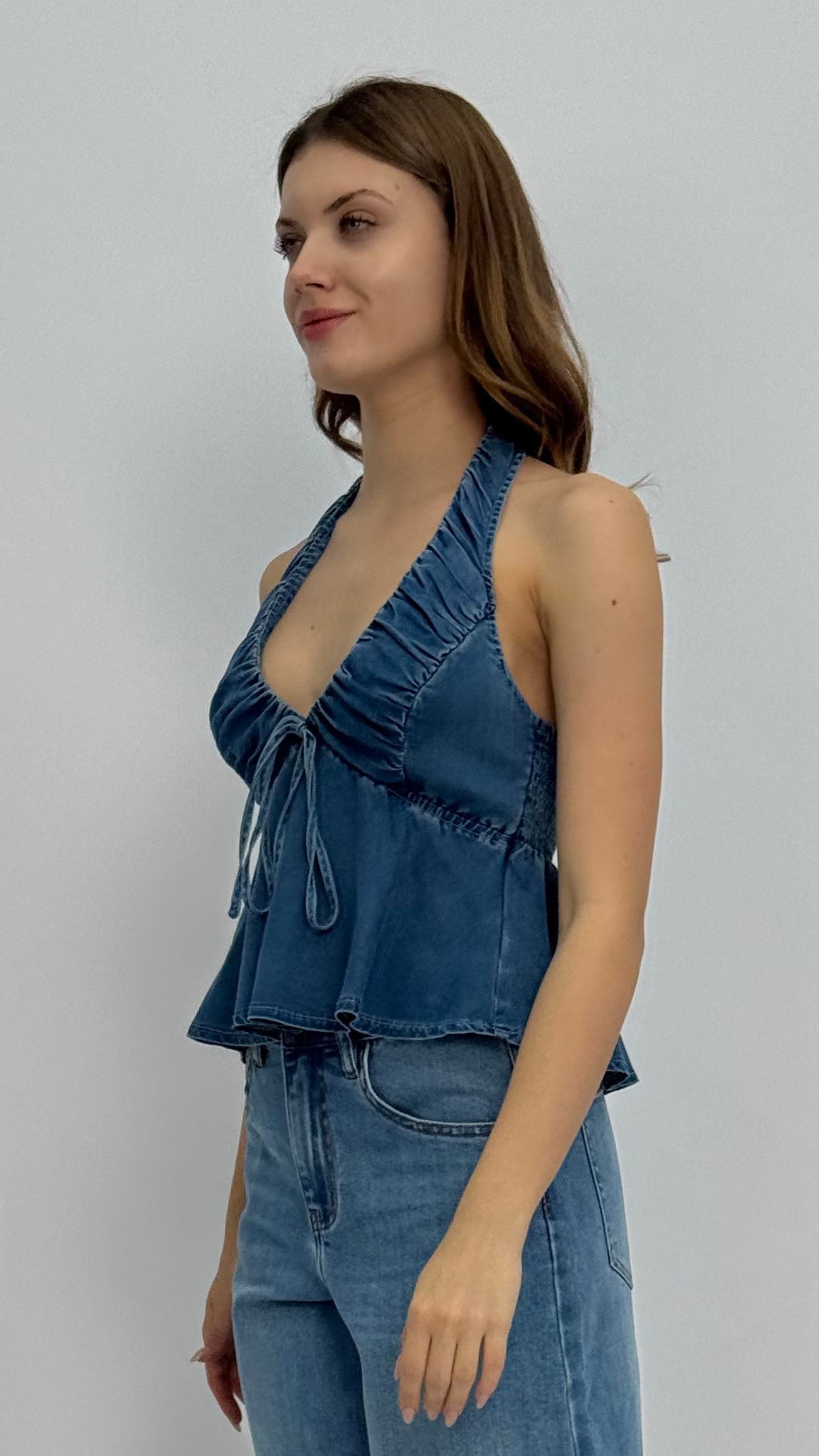 Erika Denim Halter Top