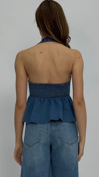 Erika Denim Halter Top