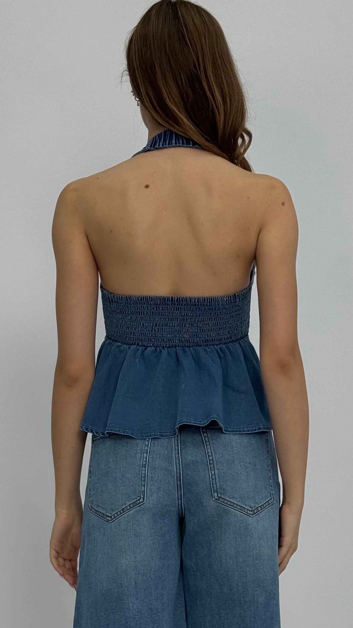 Erika Denim Halter Top