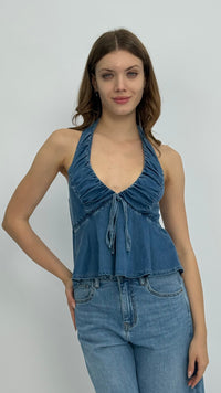 Erika Denim Halter Top