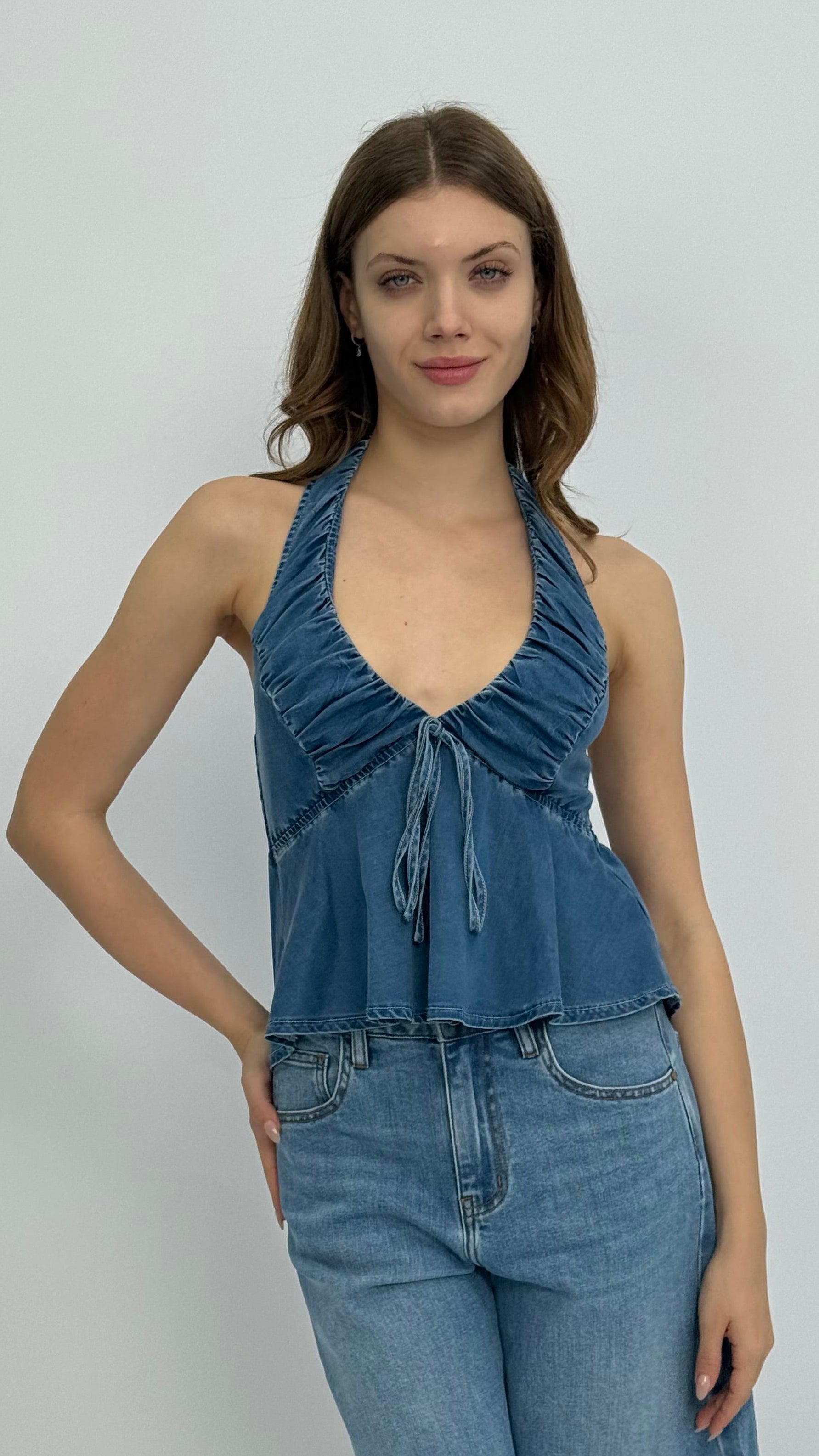 Erika Denim Halter Top