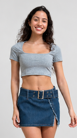 TREND - Grey Cropped Top