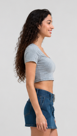TREND - Grey Cropped Top