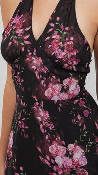 Victoria Floral Halter Dress
